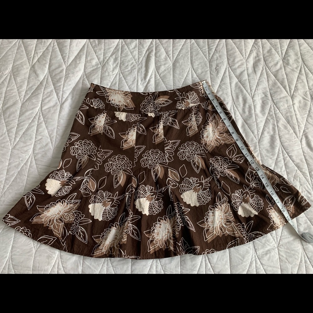 Brown and beige floral skirt